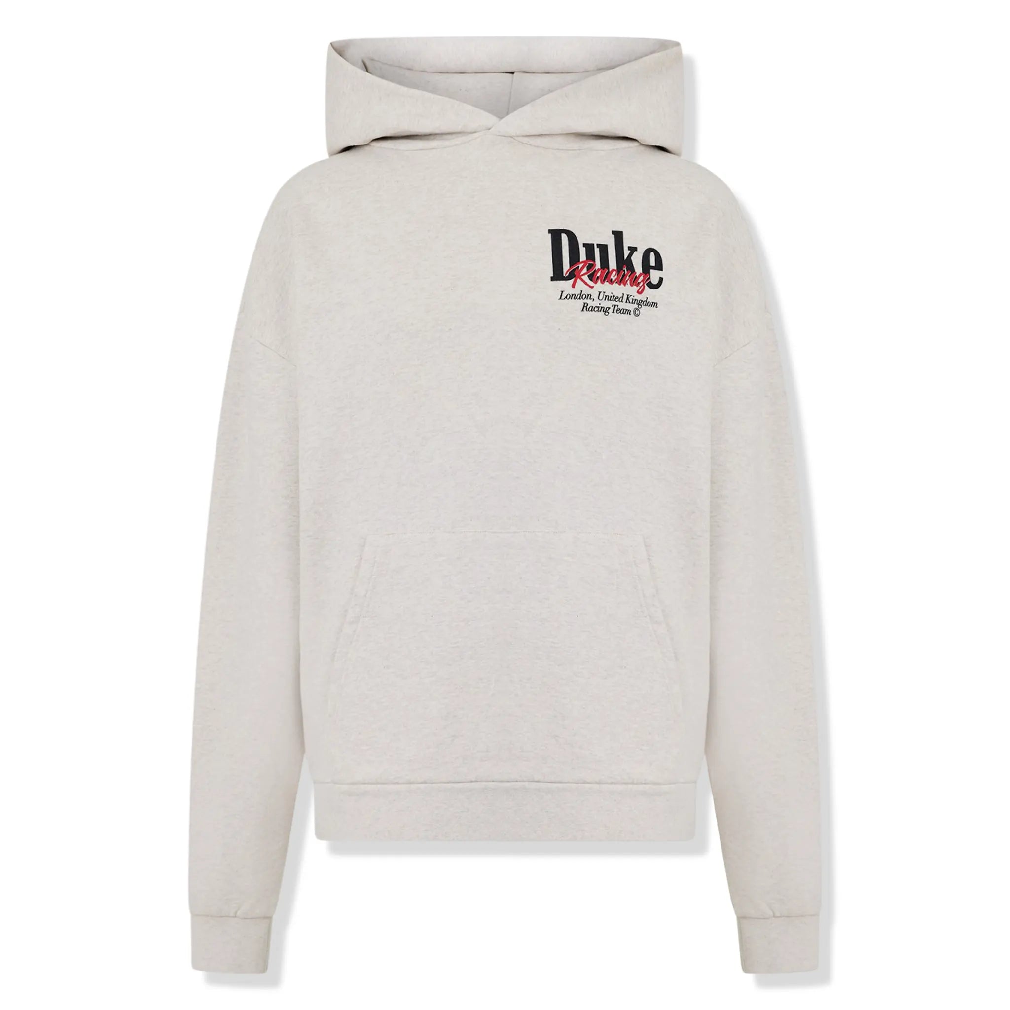 Front View of Duke + Dexter World Championship Oat Marl White Hoodie